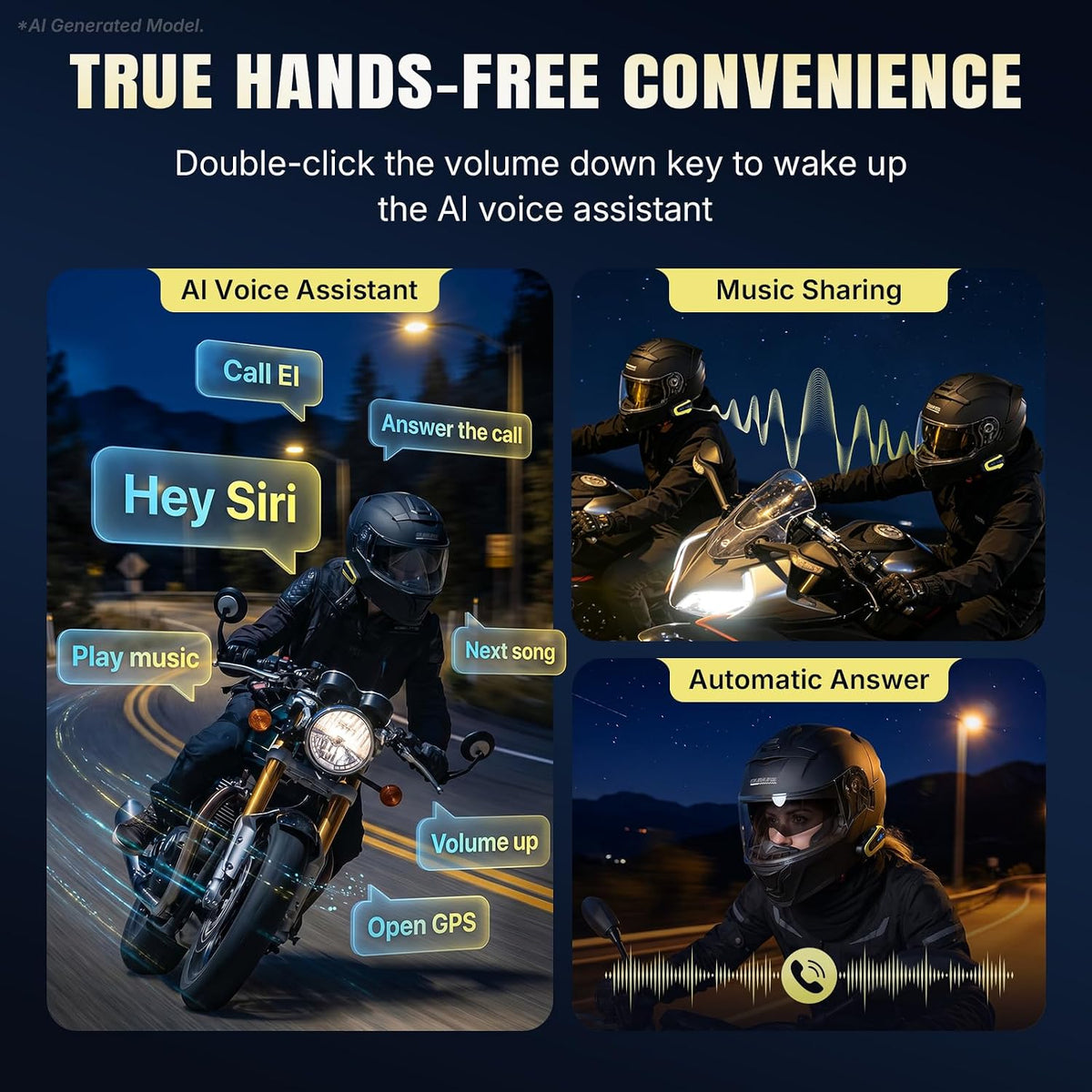 Oumurs N3X - Auriculares Bluetooth para motocicleta, sistema de com...