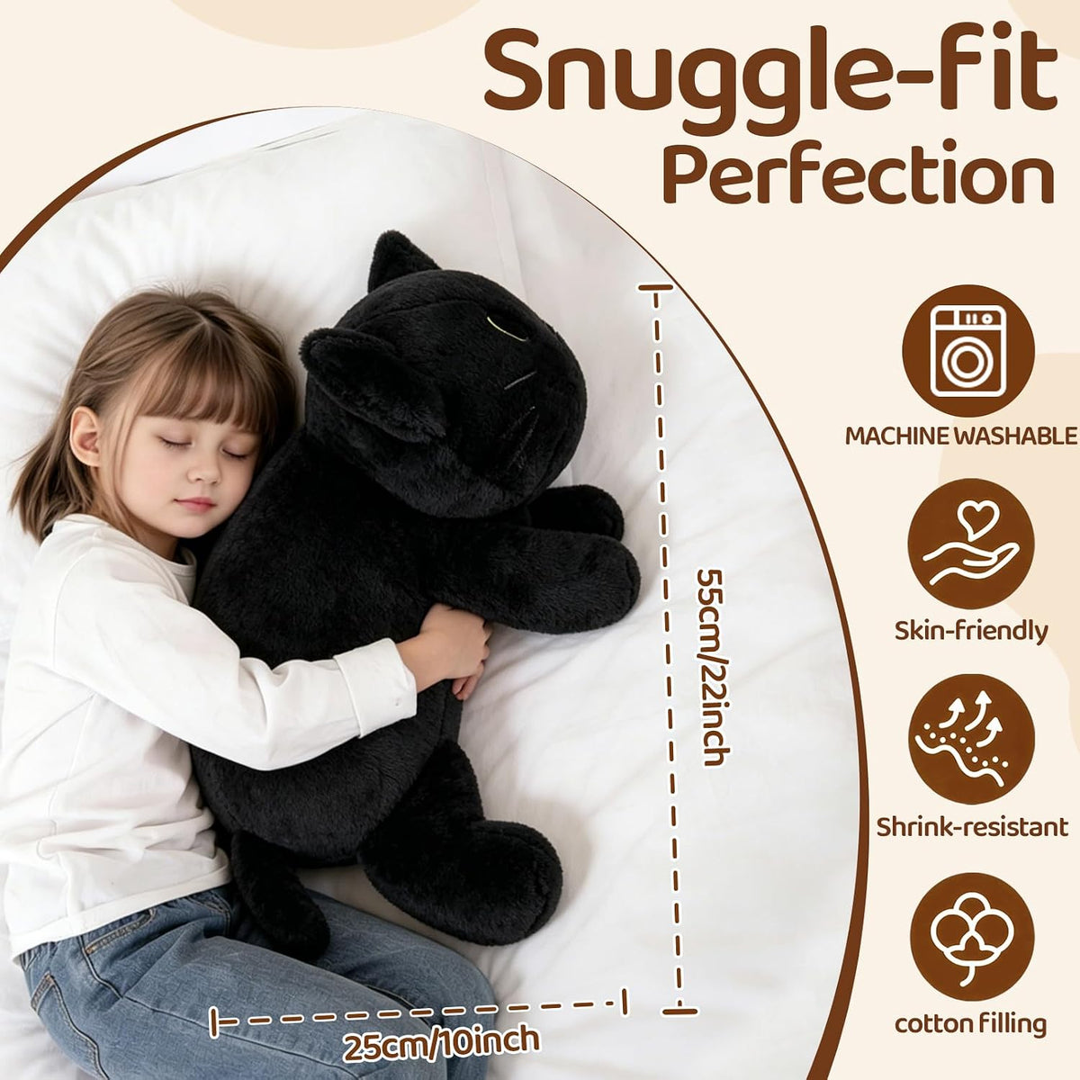 HAIJUNYA Animal de peluche con peso de gato de 22 pulgadas, 4 libra...