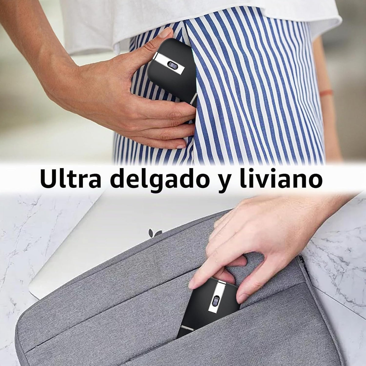 Ratón de viaje Bluetooth Arc - Modo dual inalámbrico BT y USB, reca...