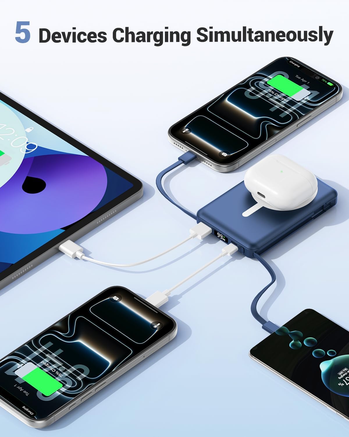 Gawegar para cargador portátil MagSafe, banco de energía magnético...