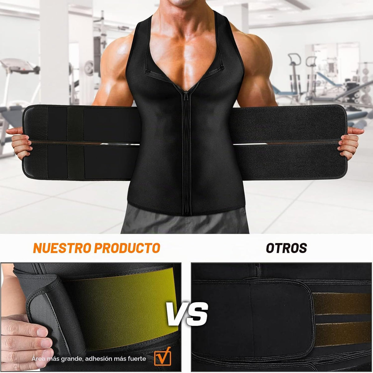Cimkiz Camisa de traje de sauna para hombre para entrenamiento de c...