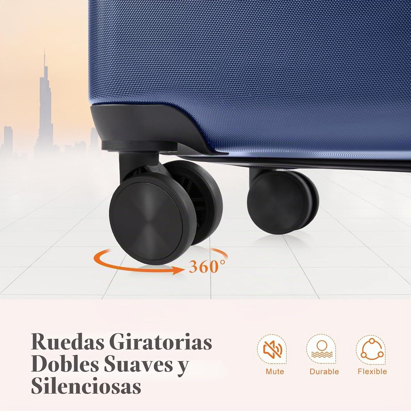 Sweetcrispy Maleta de mano, equipaje con ruedas giratorias, carcasa...
