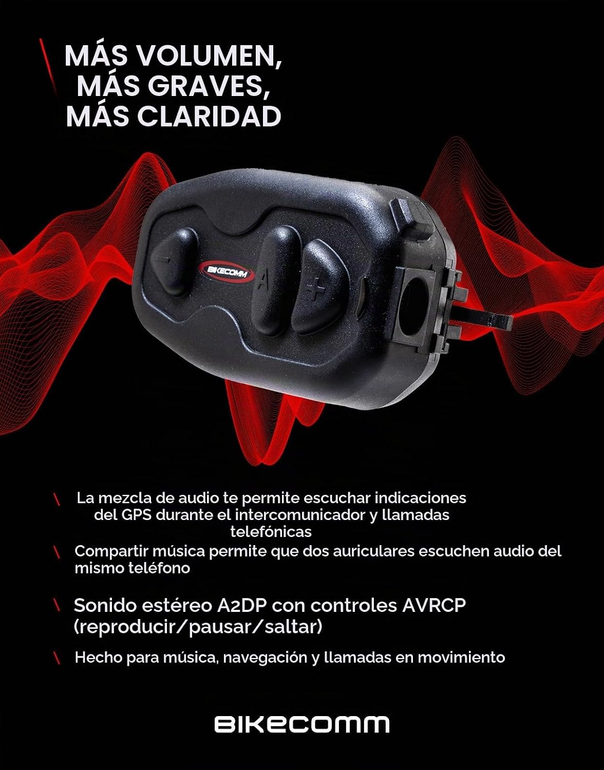 BIKECOMM Salut - Altavoces intercomunicadores para casco de motocic...
