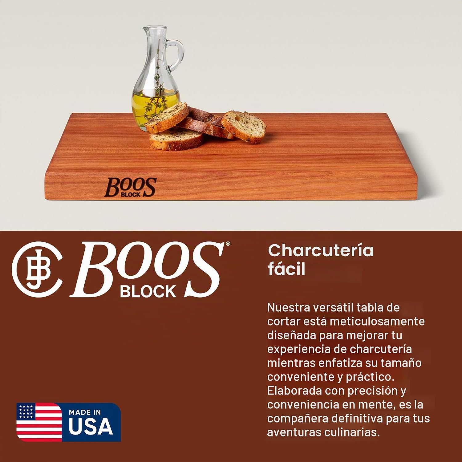 John Boos R-Board Series Tabla de cortar rectangular de madera de c...
