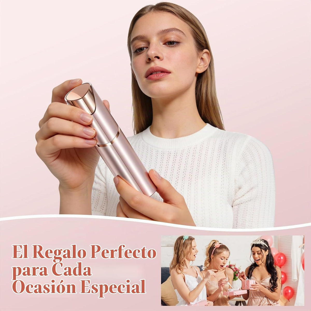 Recortador de cejas 2 en 1, depilación facial para mujeres, recarga...