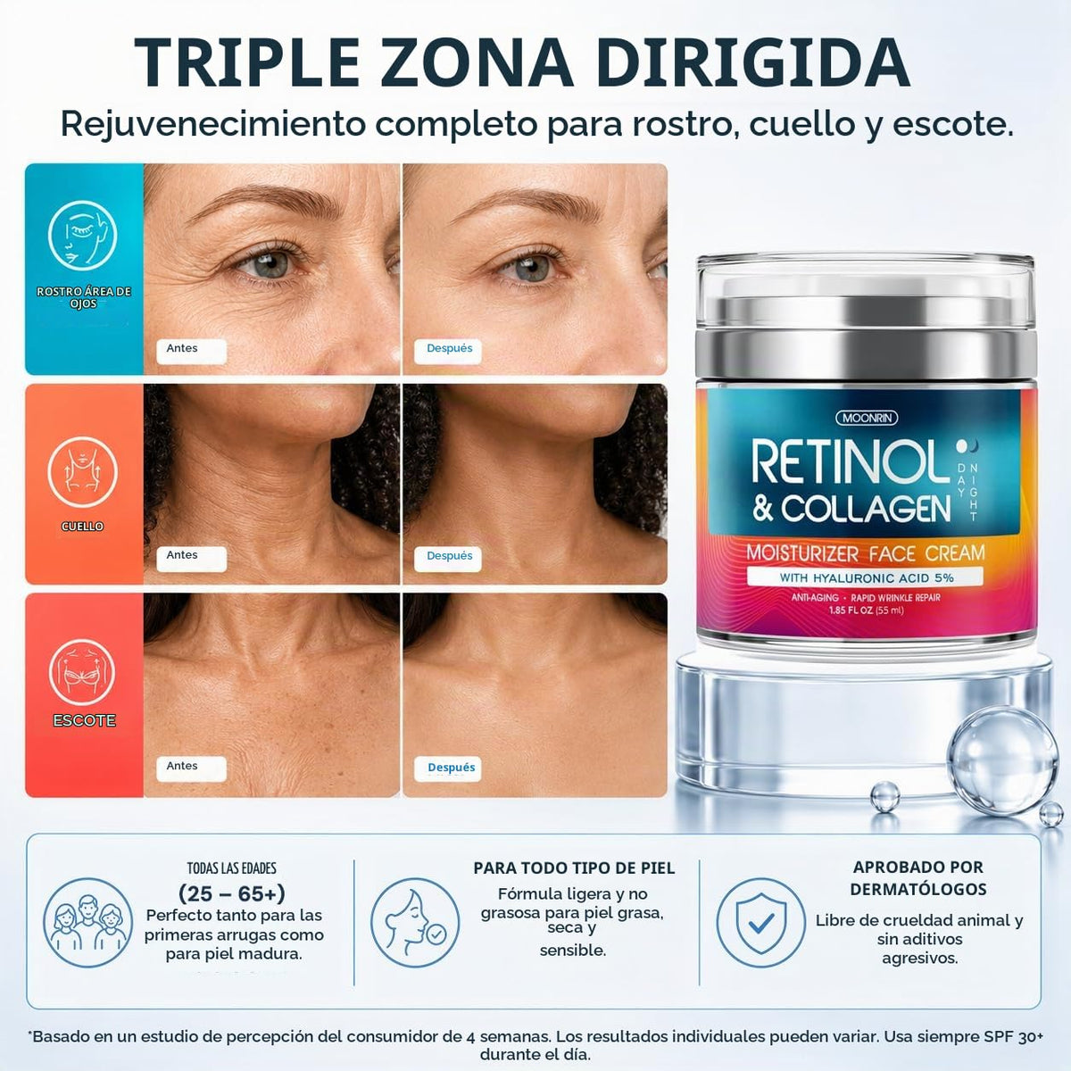 Crema de retinol para cara, paquete de 2 \u2013 Hidratante antienve...
