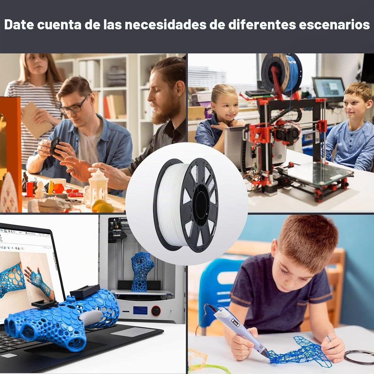 Creality Filamento para Impresora 3D, Filamento PLA 1.75mm Paquete...