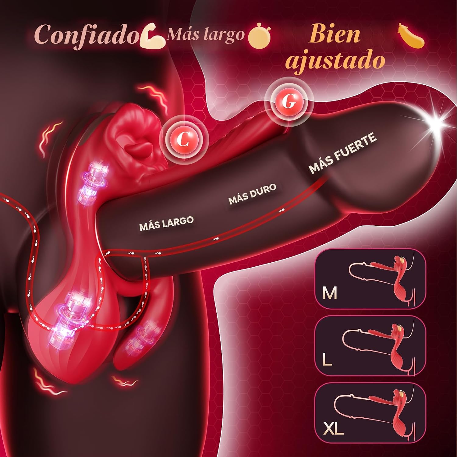 Anillo vibrador para pene con vibrador de punto G de 3 pulgadas - J...