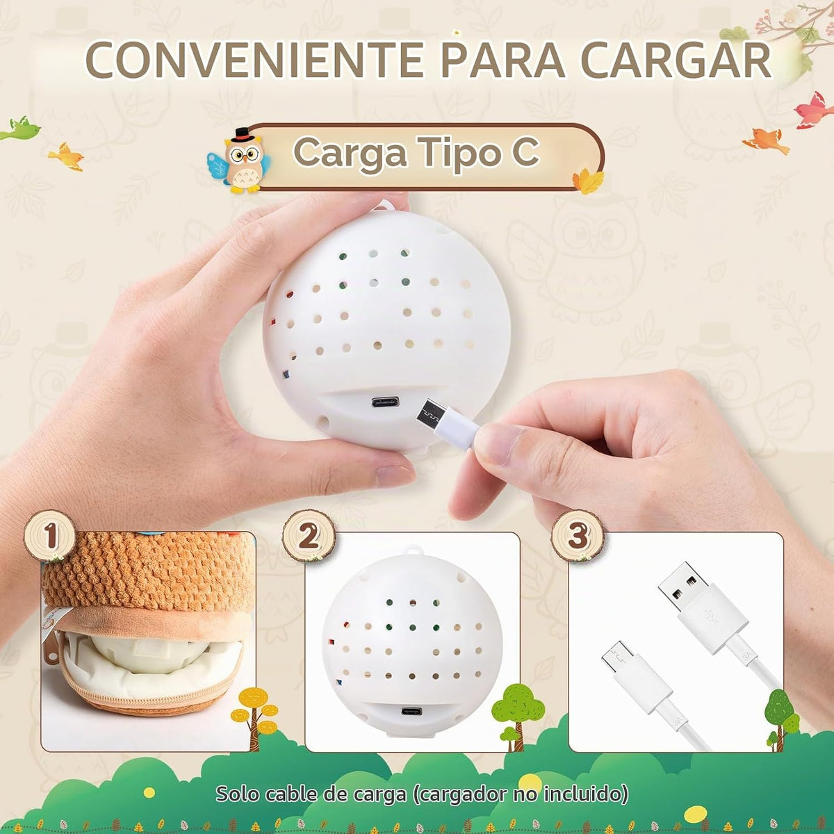Juguetes para bebés de 6 a 12 a 18 meses, juguete musical de peluch...