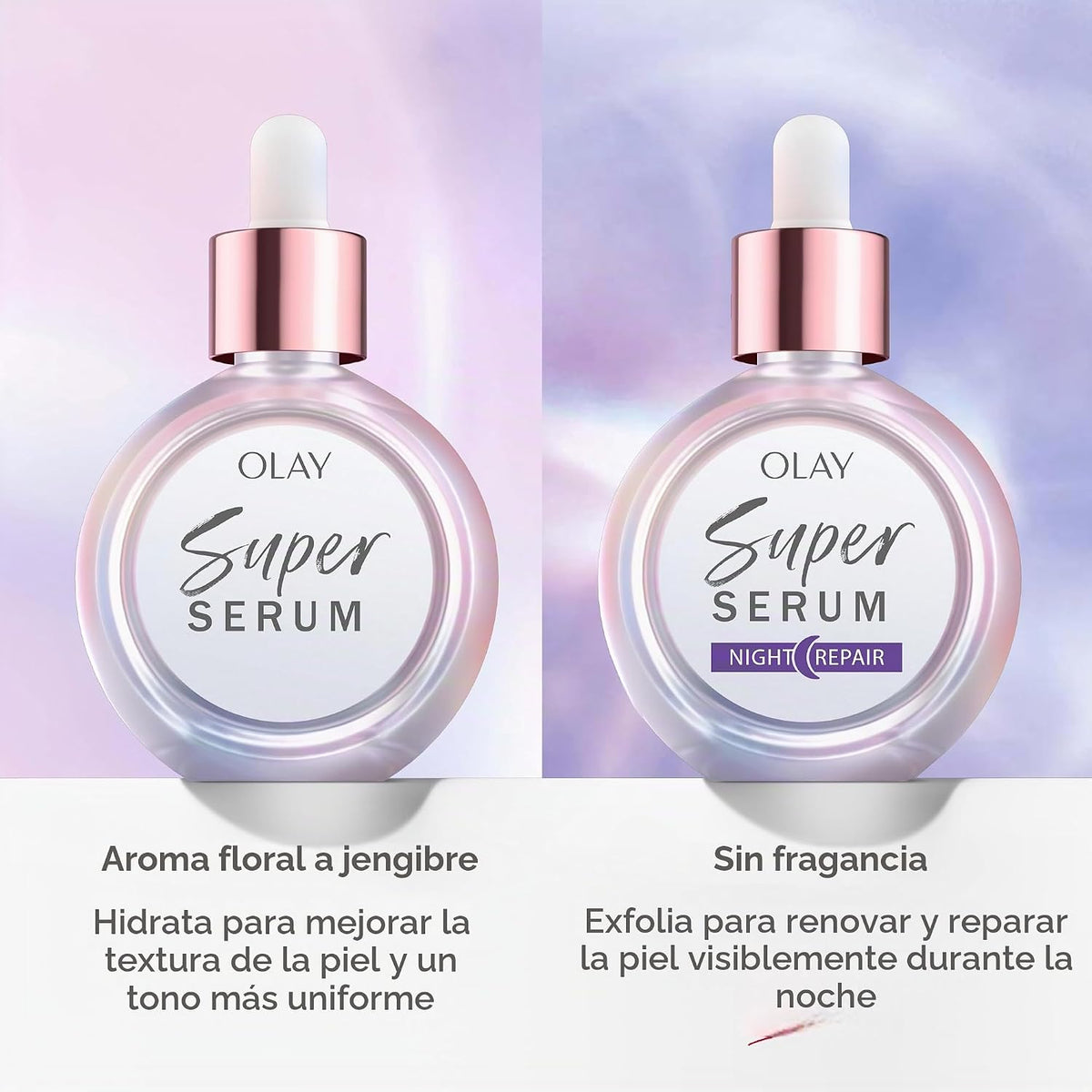 Olay Super Serum Night Repair, sin fragancia, niacinamida, péptido,...