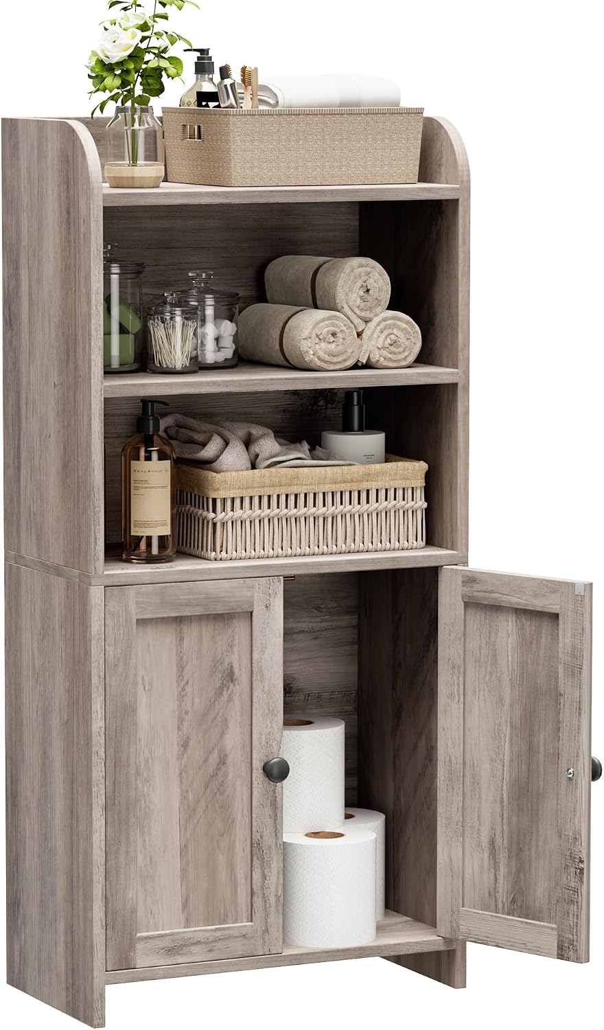 Homhedy Armario de almacenamiento de baño pequeño, almacenamiento i...