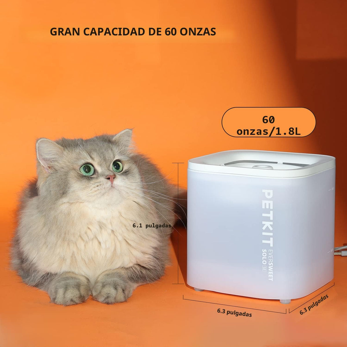 PETKIT Nueva fuente de agua para gatos con bomba inalámbrica, fuent...