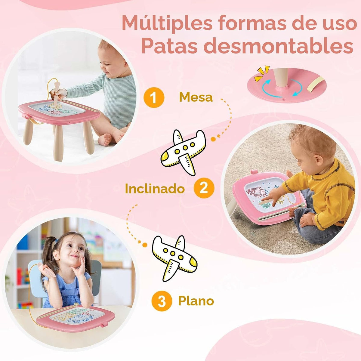 Kikidex Tablero magnético de dibujo, juguetes para niñas pequeñas p...