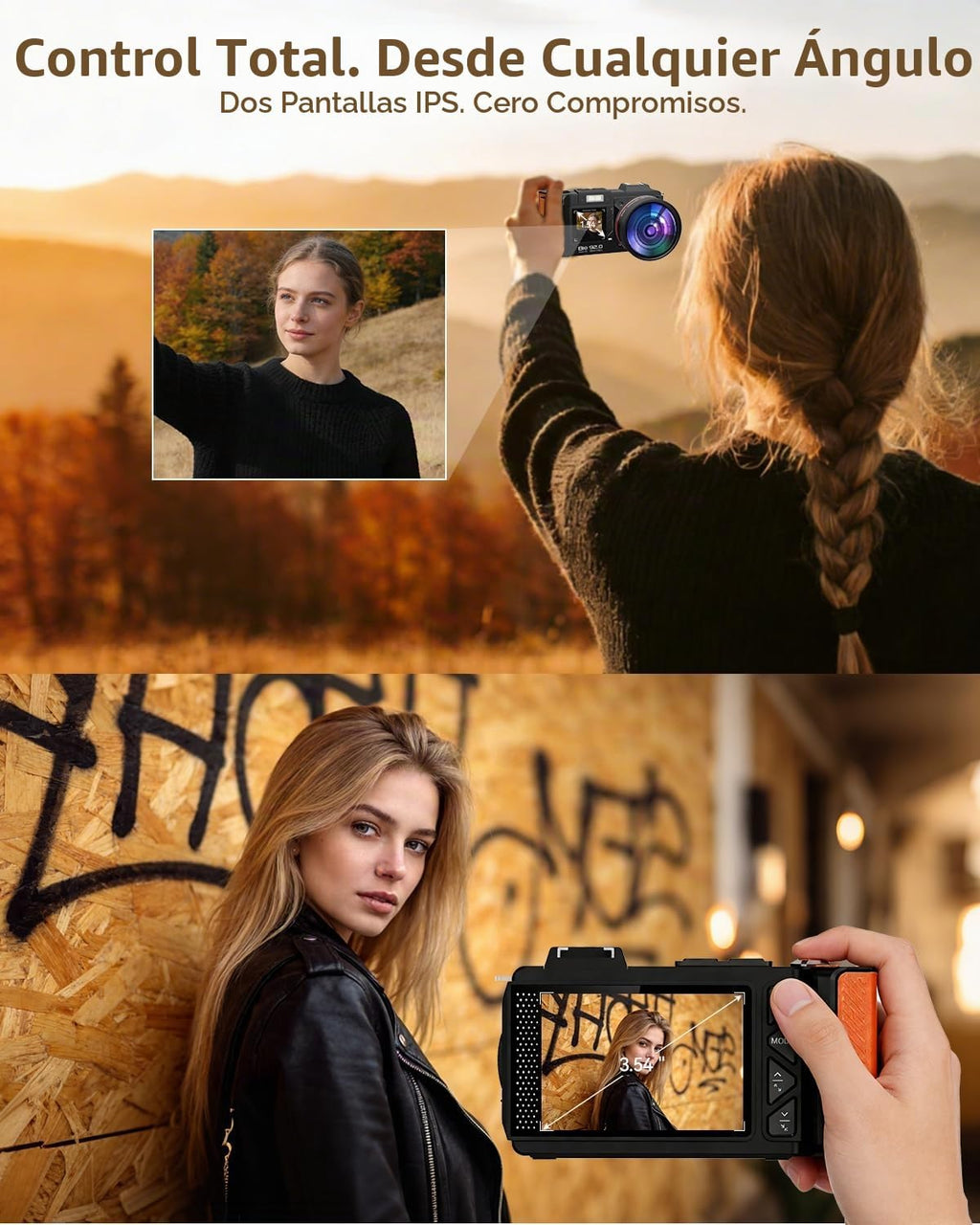 Cámara digital 8K para fotografía, cámara de vlogging WiFi de 92MP...
