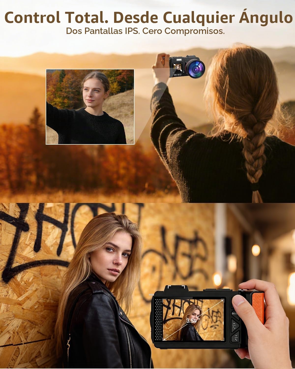 Cámara digital 8K para fotografía, cámara de vlogging WiFi de 92MP...