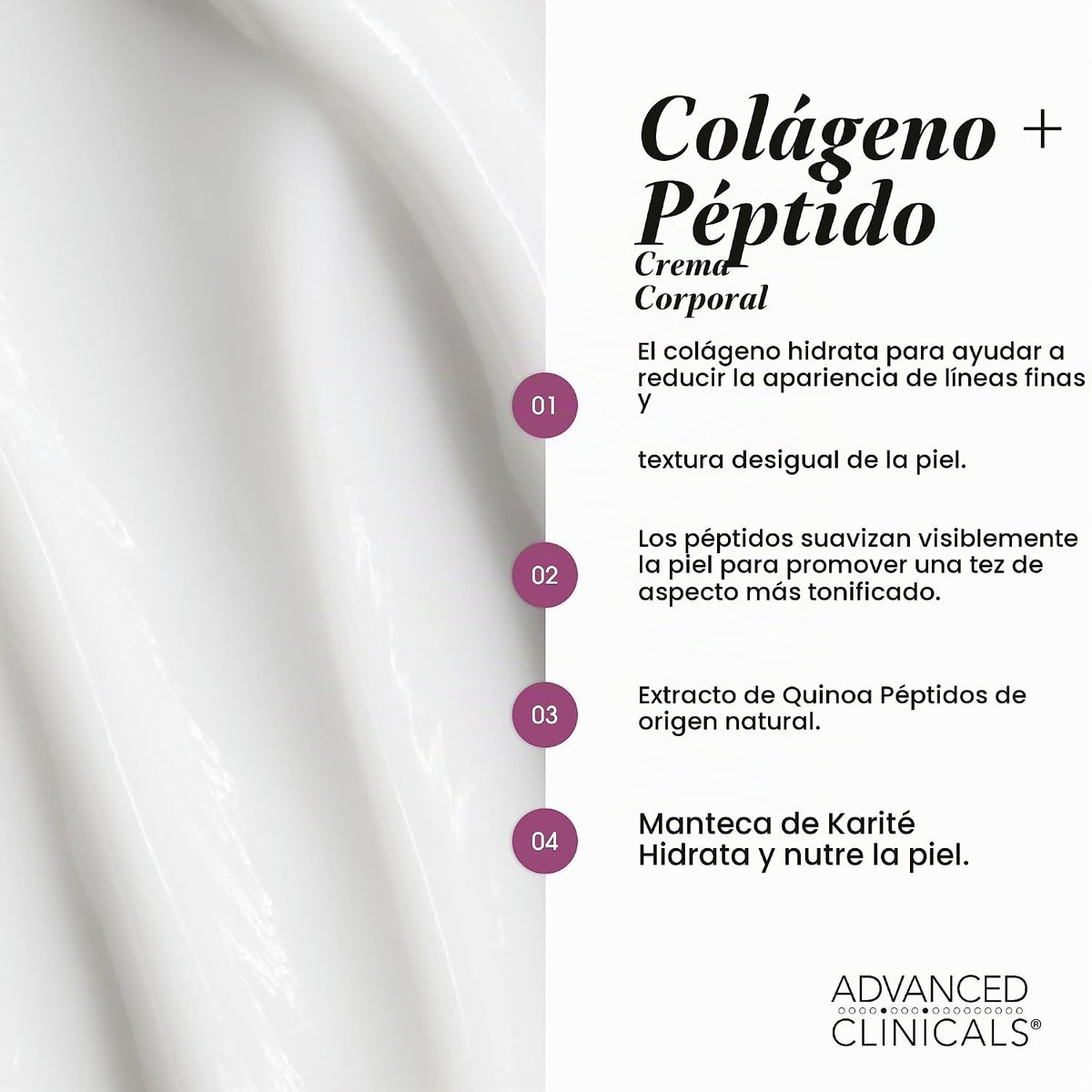 Advanced Clinicals Péptidos de colágeno loción corporal reafirmante...