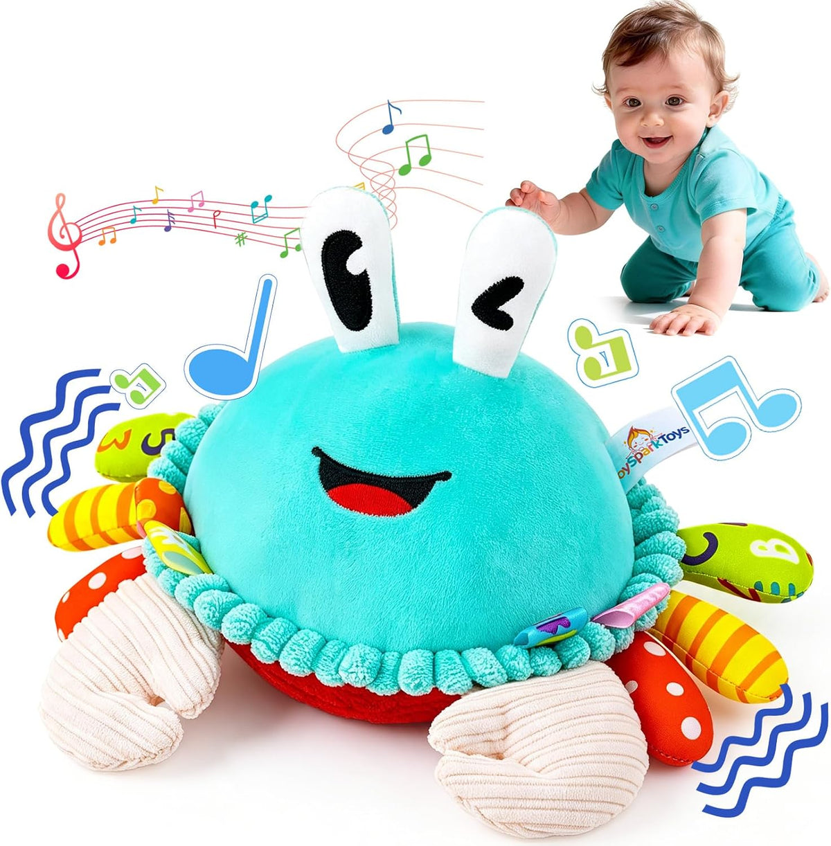Juguetes para Bebés de 12-18 Meses, Juguete Musical de Cangrejo Gat...