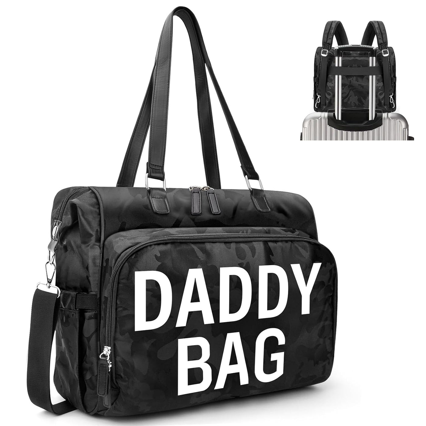 Pripher Mochila convertible 4 en 1 para papá, mochila de pañales co...