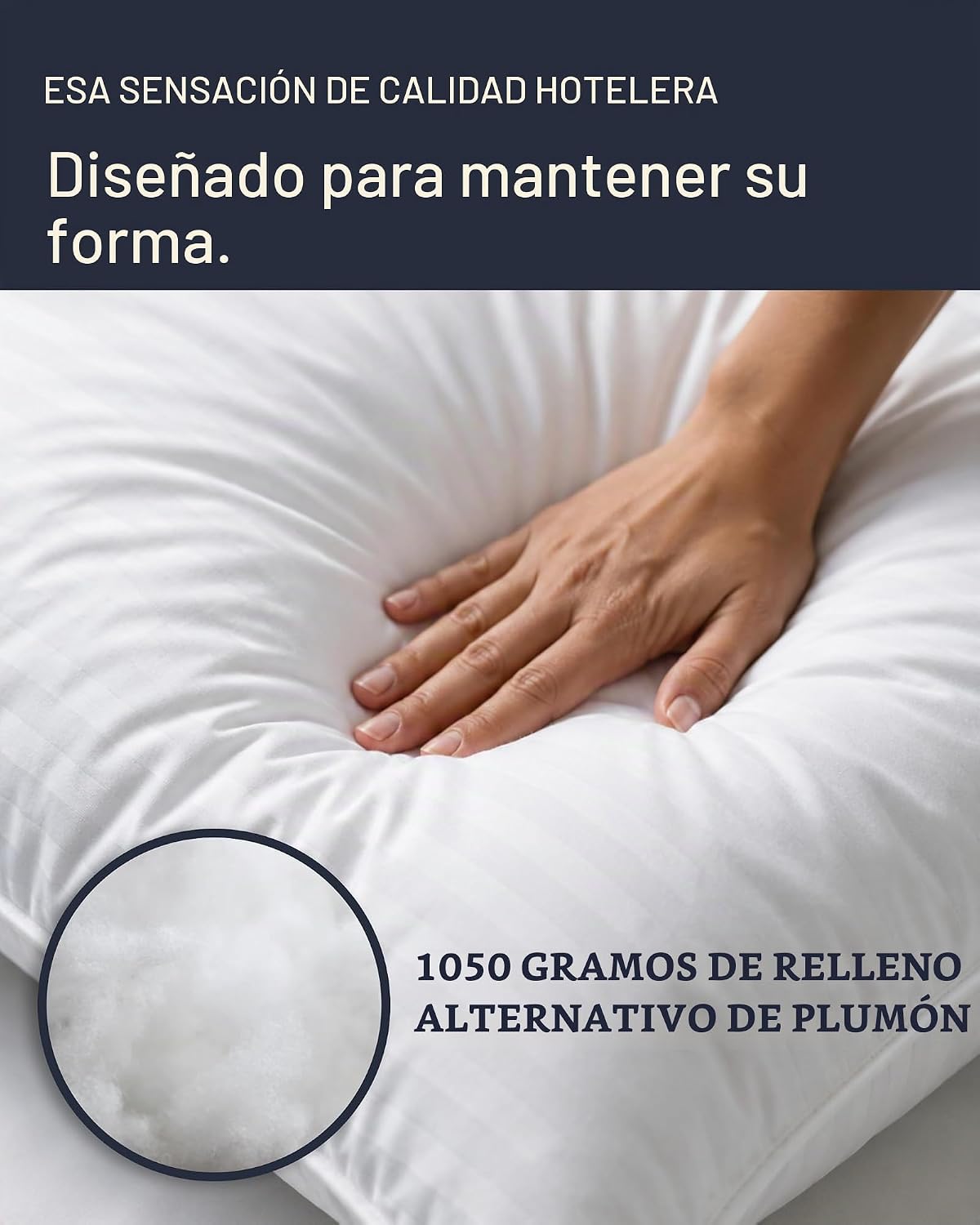 Colección de hotel Beckham Juego de 2 almohadas de cama tamaño está...