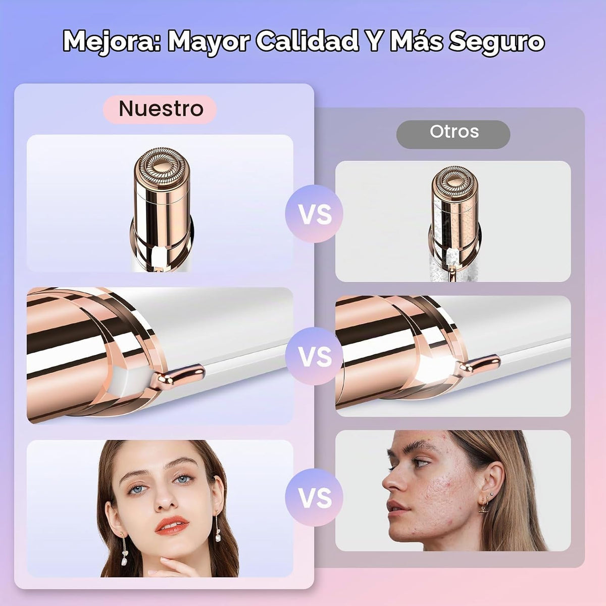 Removedor de vello facial para mujeres - visto en la TV, afeitadora...