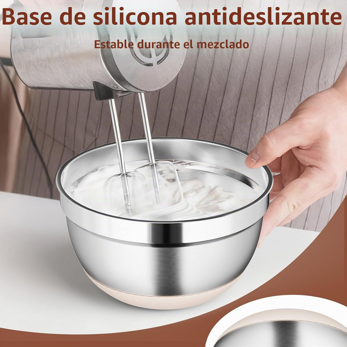 Hybemmy Paquete de 9 tazones para mezclar con tapas herméticas, cue...