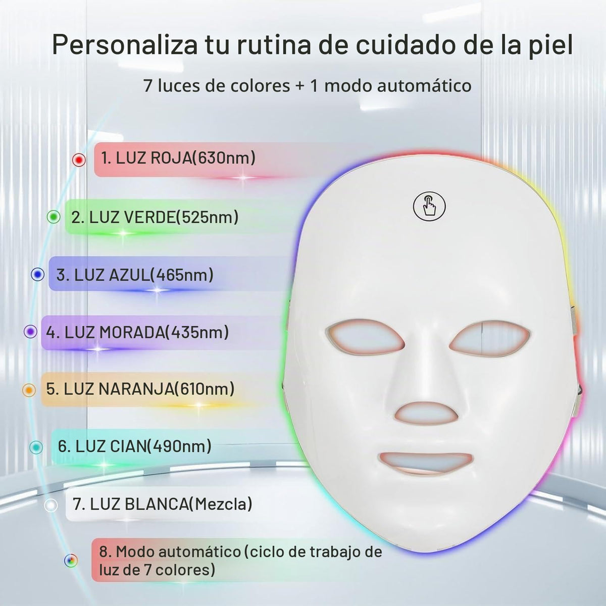 SHMHE Máscara facial LED \u2013 Máscara de luz facial inalámbrica c...