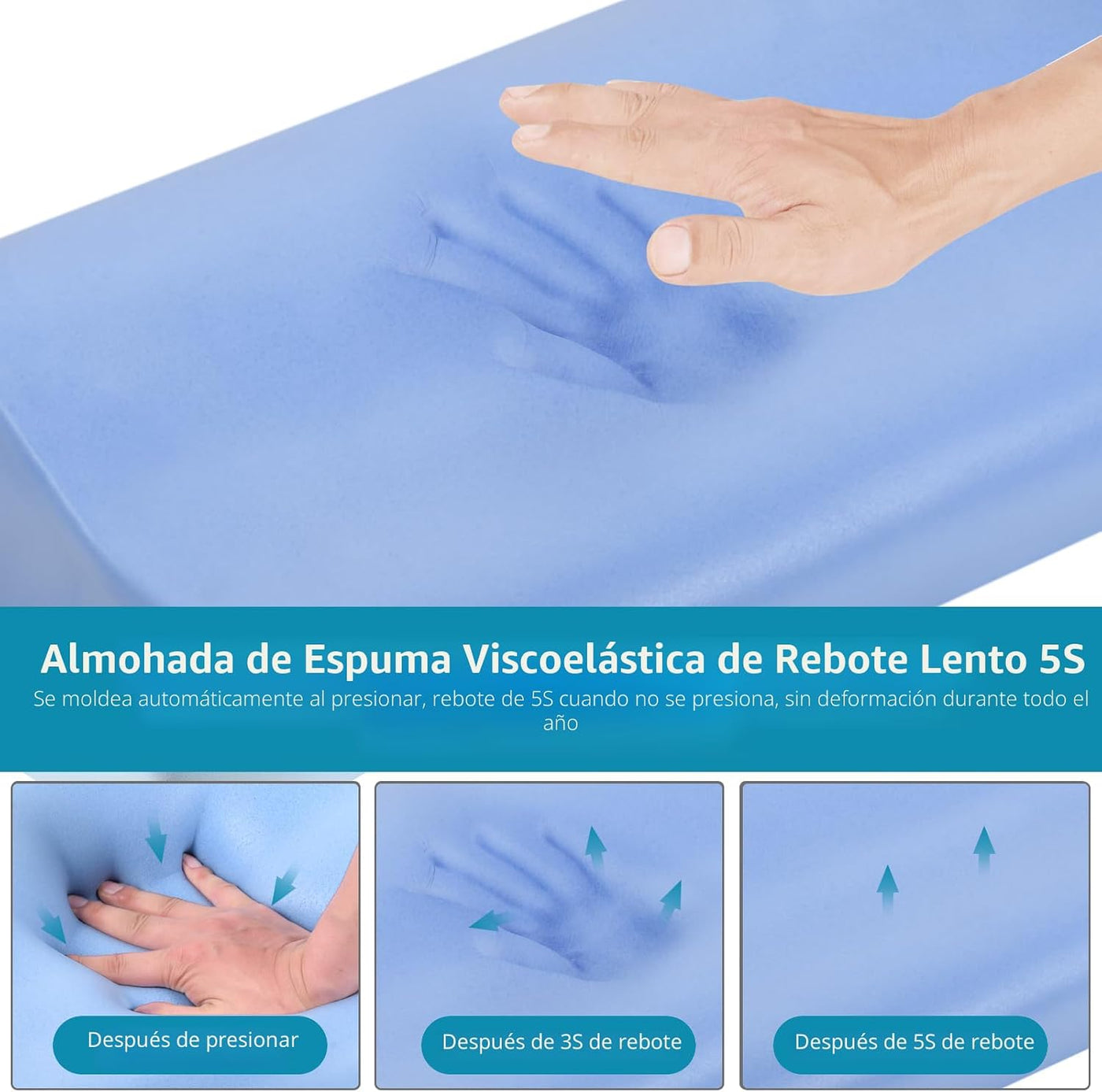 Almohadas de espuma viscoelástica, almohada para el cuello, cama ta...
