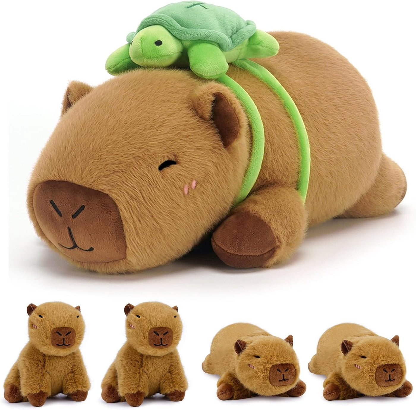 SQEQE Capybara - Animales de peluche con bebés en el interior, pelu...