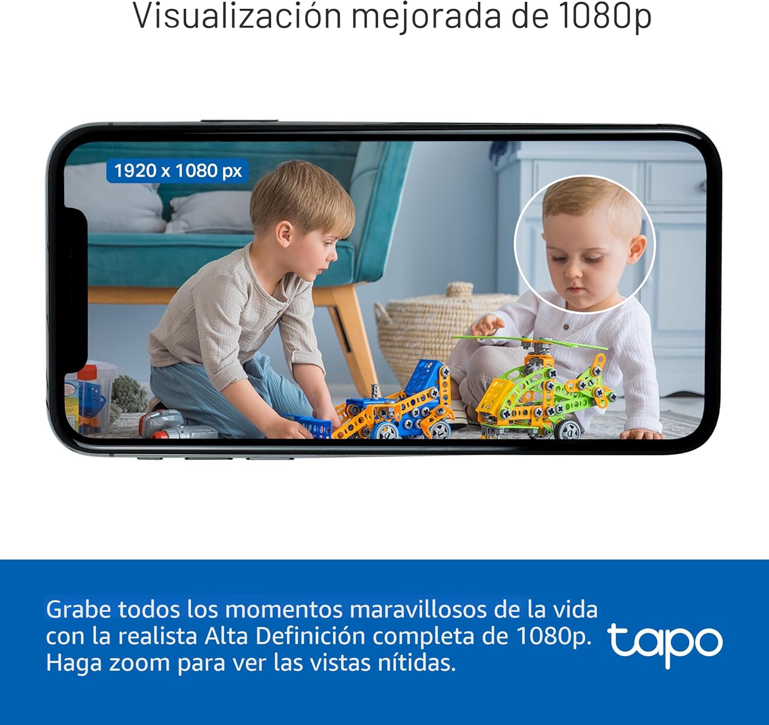Tapo Cámara de seguridad interior 1080P para monitor de bebé, cámar...