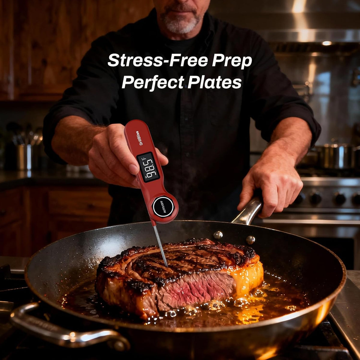 Termómetro para carne de lectura instantánea, GrillBliss USB-C, ter...