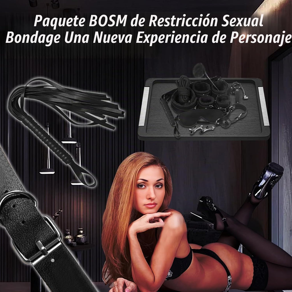 BDSM - Kit de bondage, juguetes sexuales, 10 piezas, juego de bonda...
