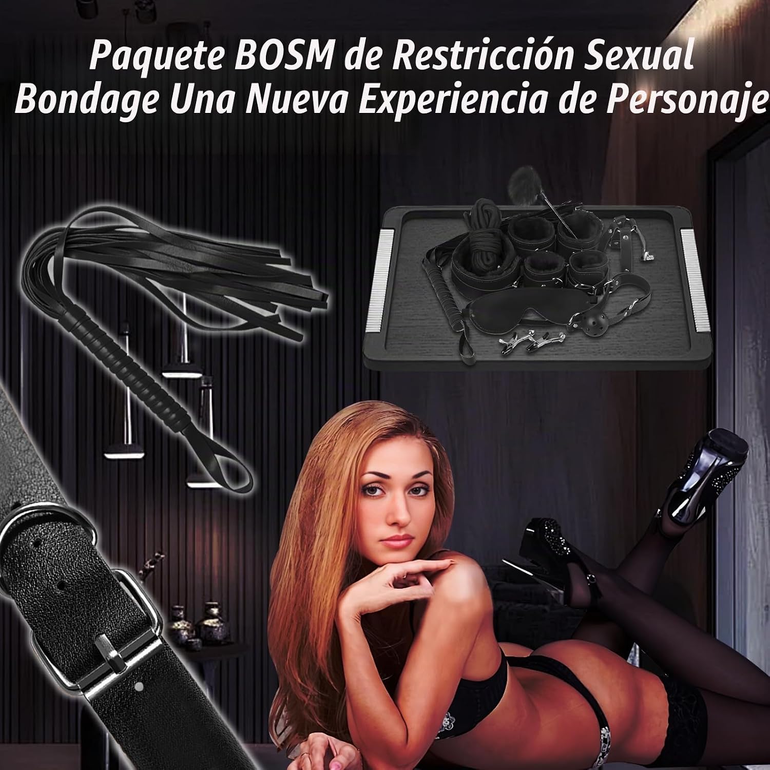 BDSM - Kit de bondage, juguetes sexuales, 10 piezas, juego de bonda...