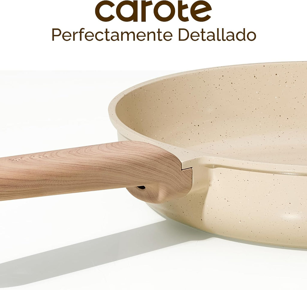 CAROTE Sartén antiadherente de cerámica de 10 pulgadas con tapa de...