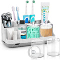 GFWARE Juego de soporte para cepillos de dientes de baño con dispen...