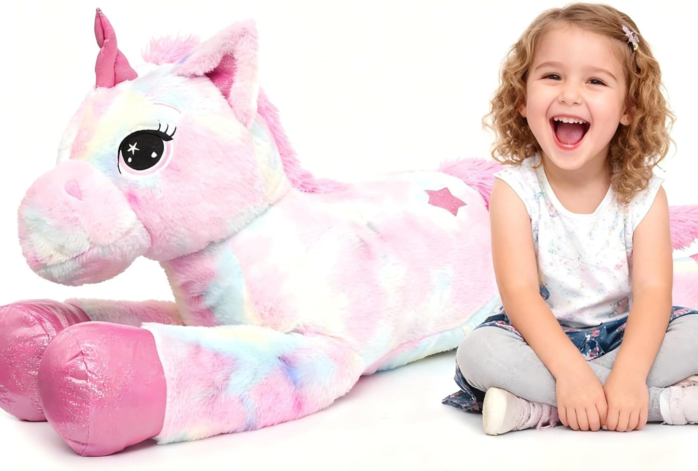 LELELONG Juguetes gigantes de unicornio de peluche para niñas de 4,...