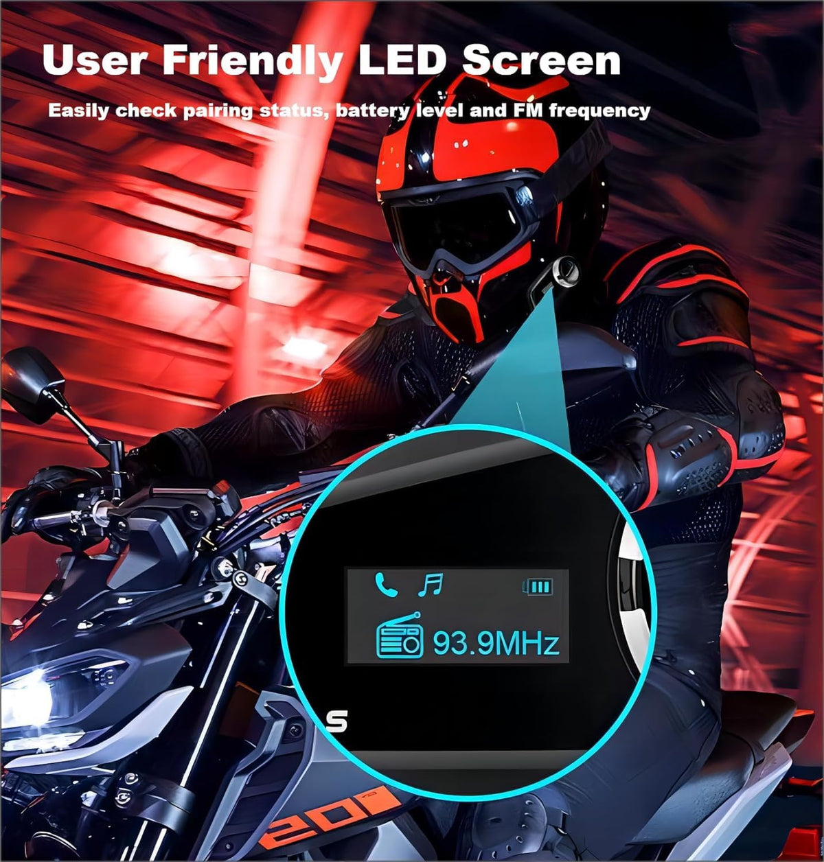 Fodsports FX6S - Casco de motocicleta Bluetooth, intercomunicador B...