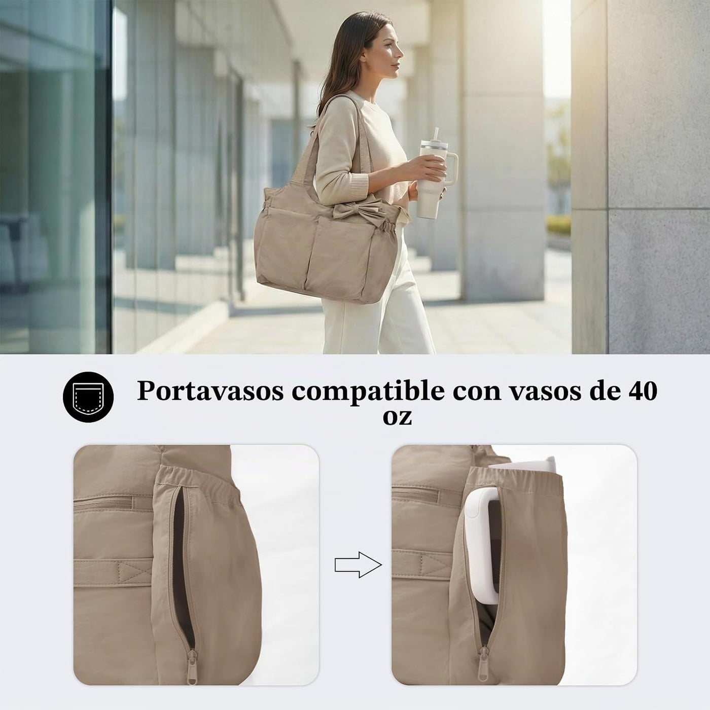 MOMINSIDE Bolsa de pañales de hospital para mujer, bolsa de bebé gr...