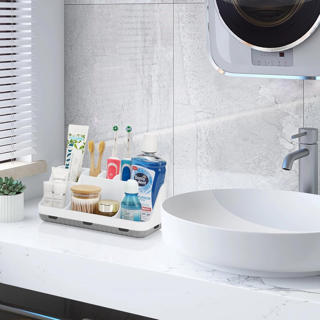 GFWARE Soporte para cepillos de dientes para baño, organizador de e...