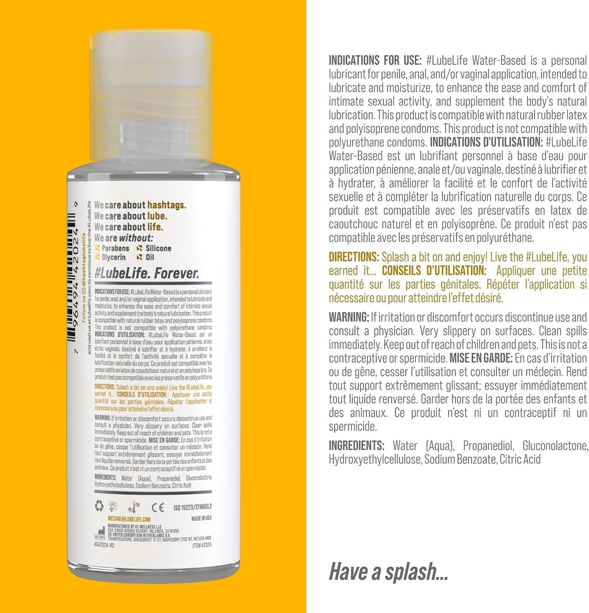 Lubelife Lubricante personal a base de agua para hombres y mujeres,...
