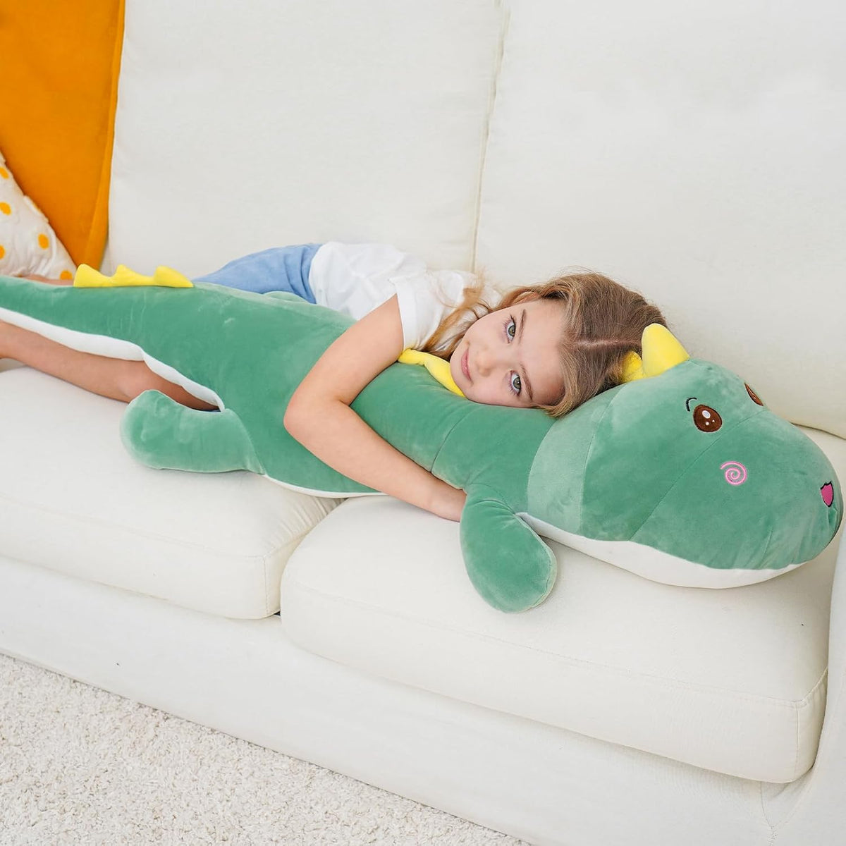 Tianmihou Almohada de felpa de dinosaurio gigante de 40 pulgadas, a...