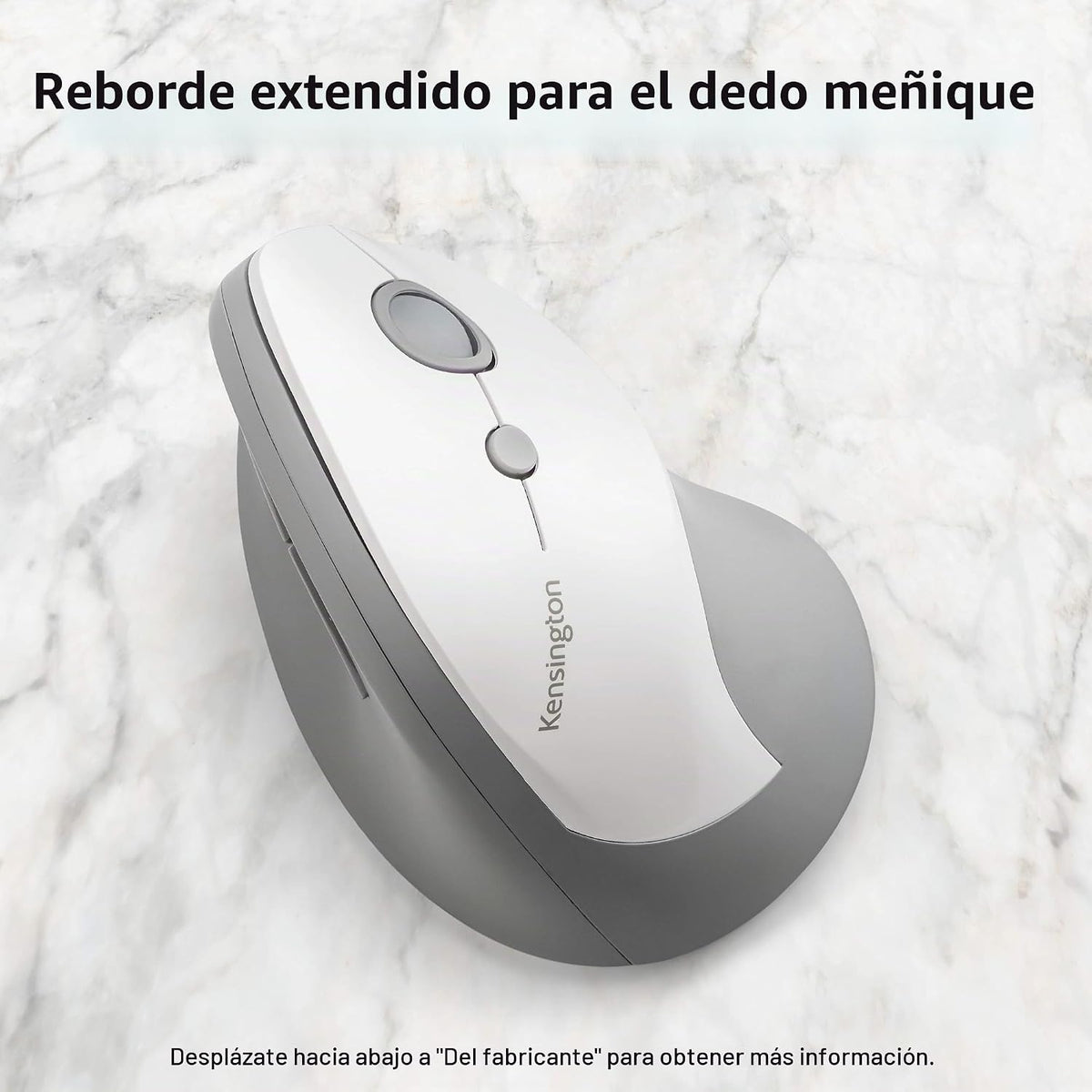 Kensington Pro Fit Ergo - Ratón inalámbrico vertical, color gris, b...