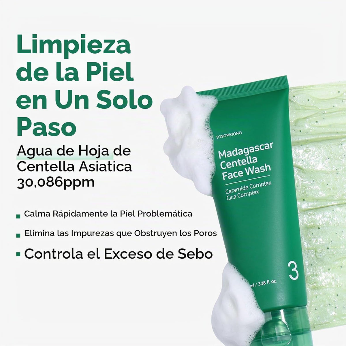 TOSOWOONG Morning Essentials Set - Madagascar Centella Mochi limpia...