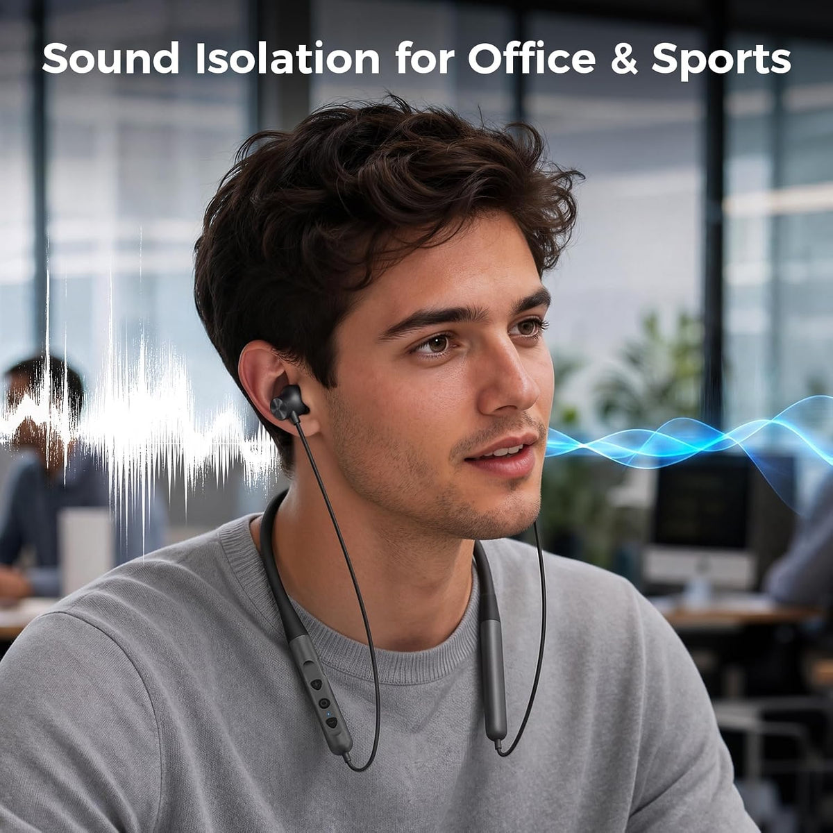 Auriculares Bluetooth ergonómicos con banda para el cuello, auricul...