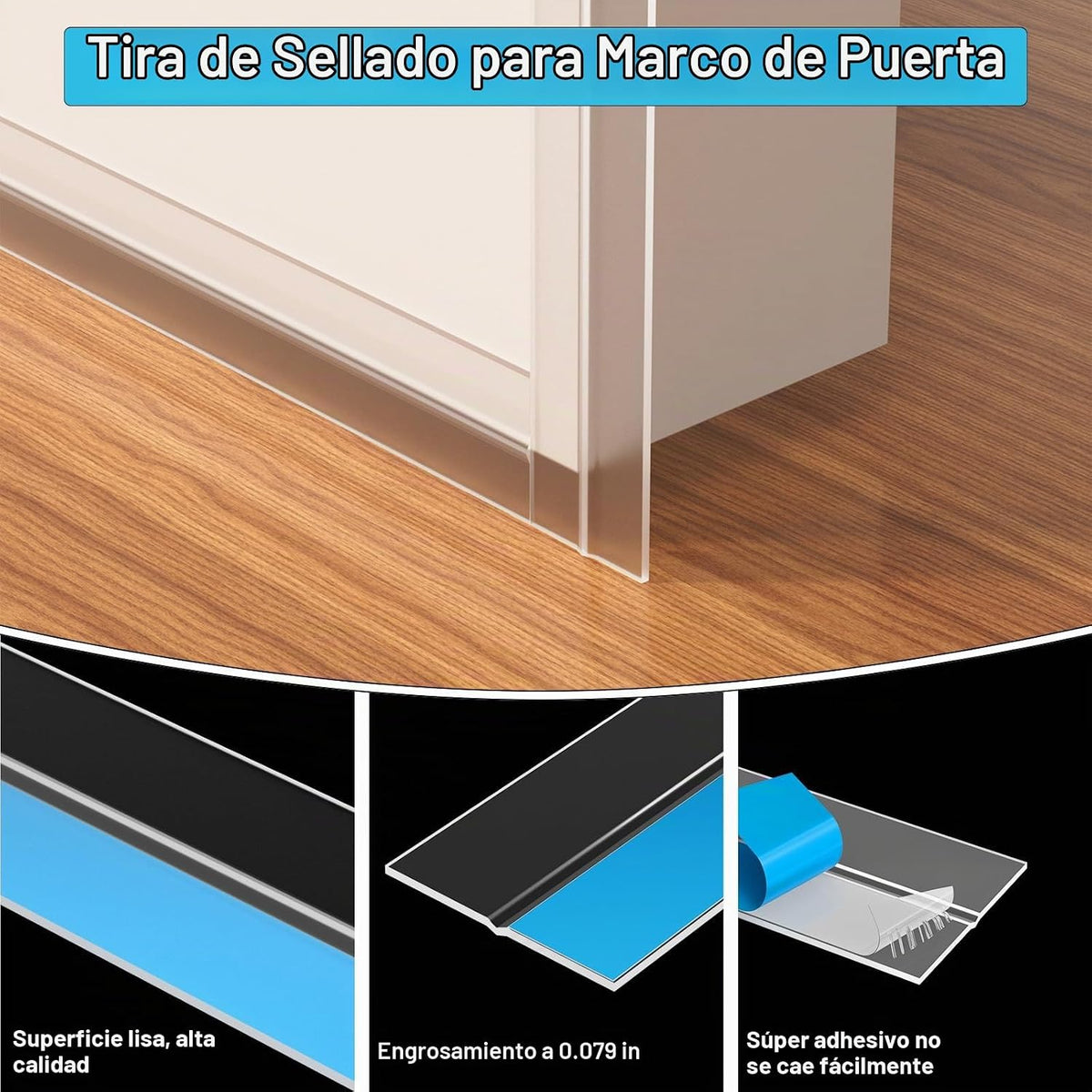 Greymond Sello de puerta burlete para puerta, sello de puerta de du...