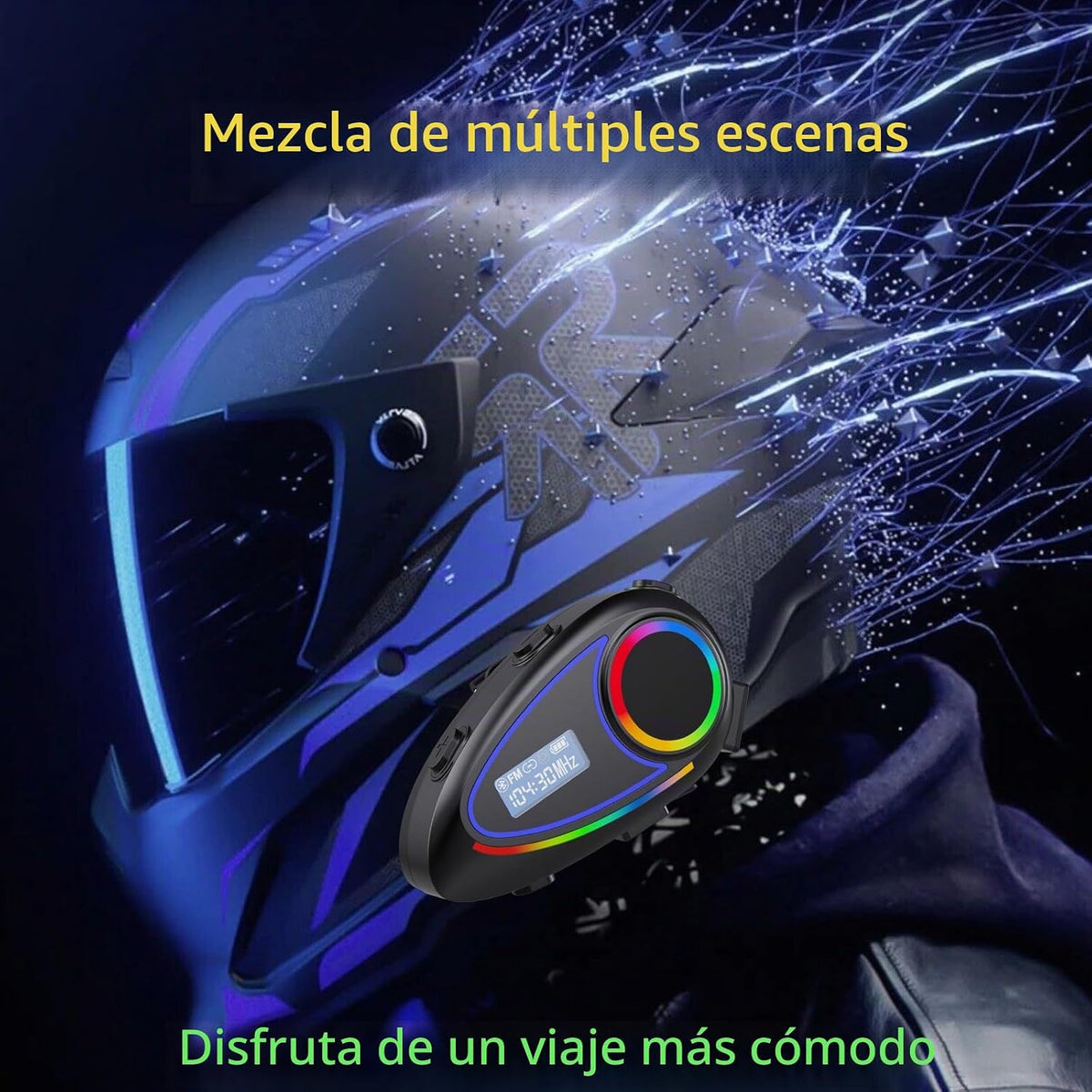 Intercomunicador inalámbrico para casco de motocicleta y auriculare...