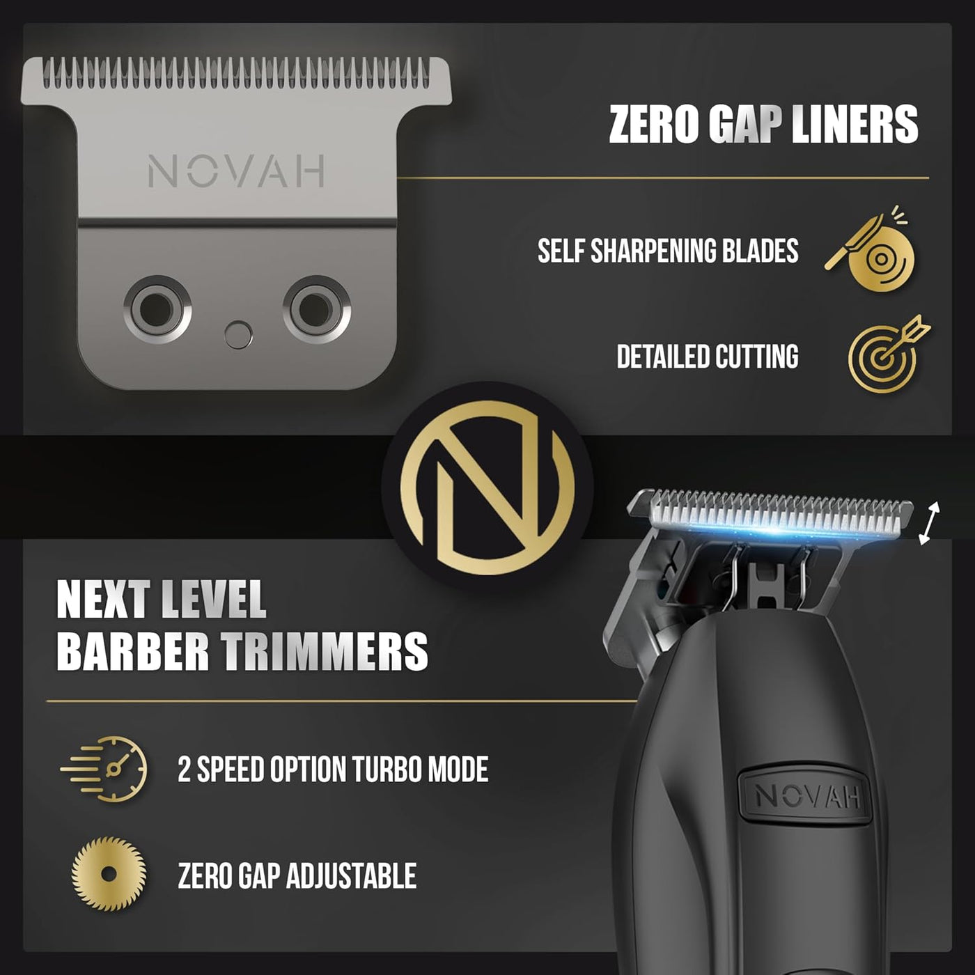 NOVAH Grooming Recortadora de pelo profesional para hombres, recort...