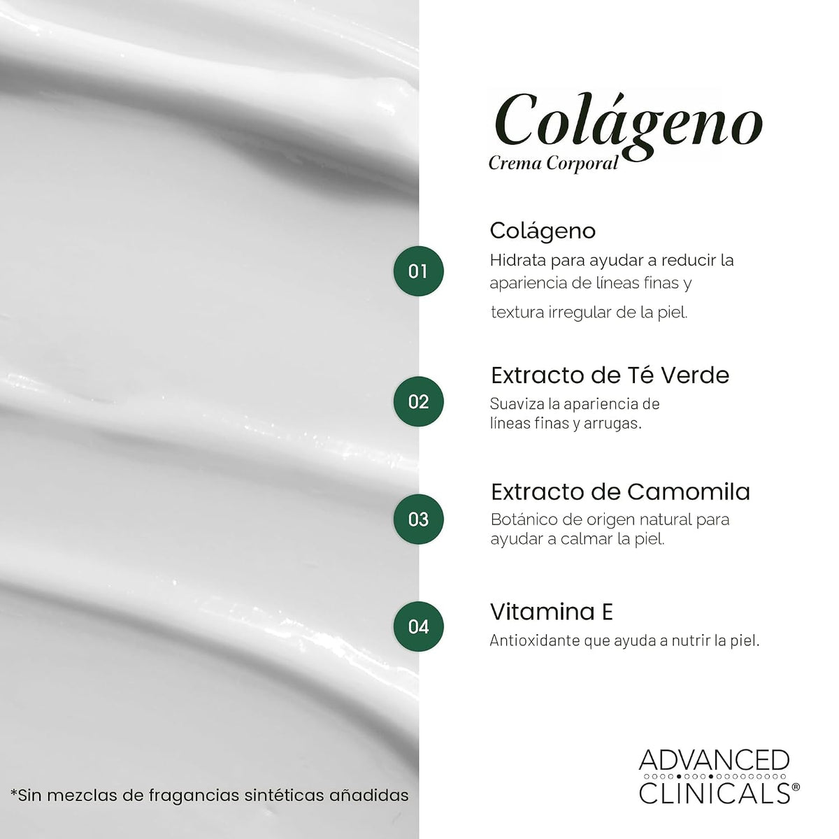 Advanced Clinicals Aceite corporal de colágeno + crema de colágeno...