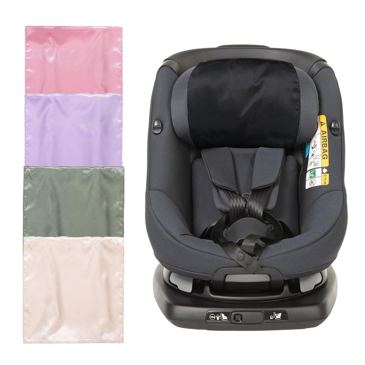 Tegeme 4 fundas de satén para reposacabezas de asiento de automóvil...