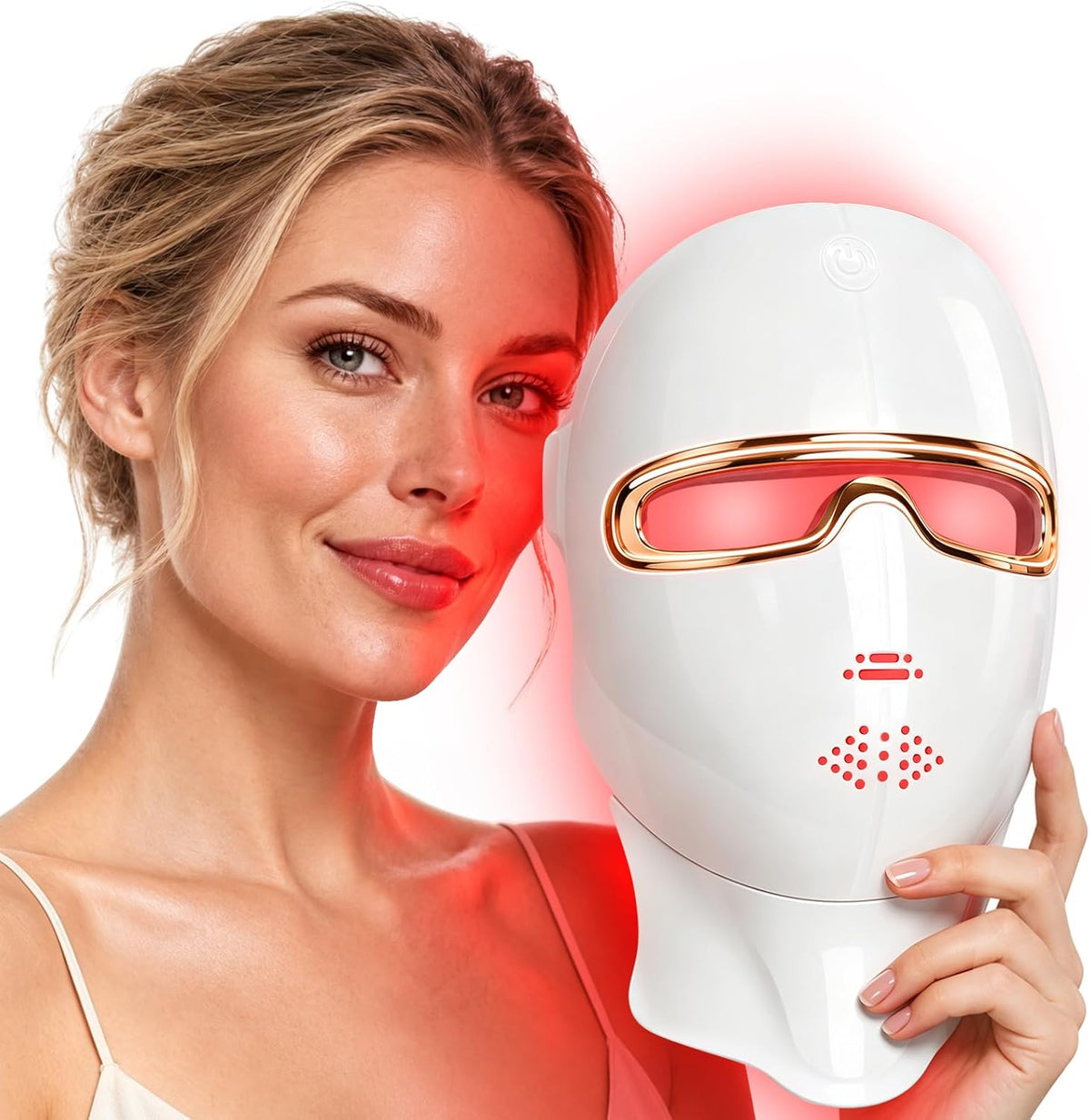 Aimilove Máscara de terapia de luz roja para cara, 850nmNIR trata e...