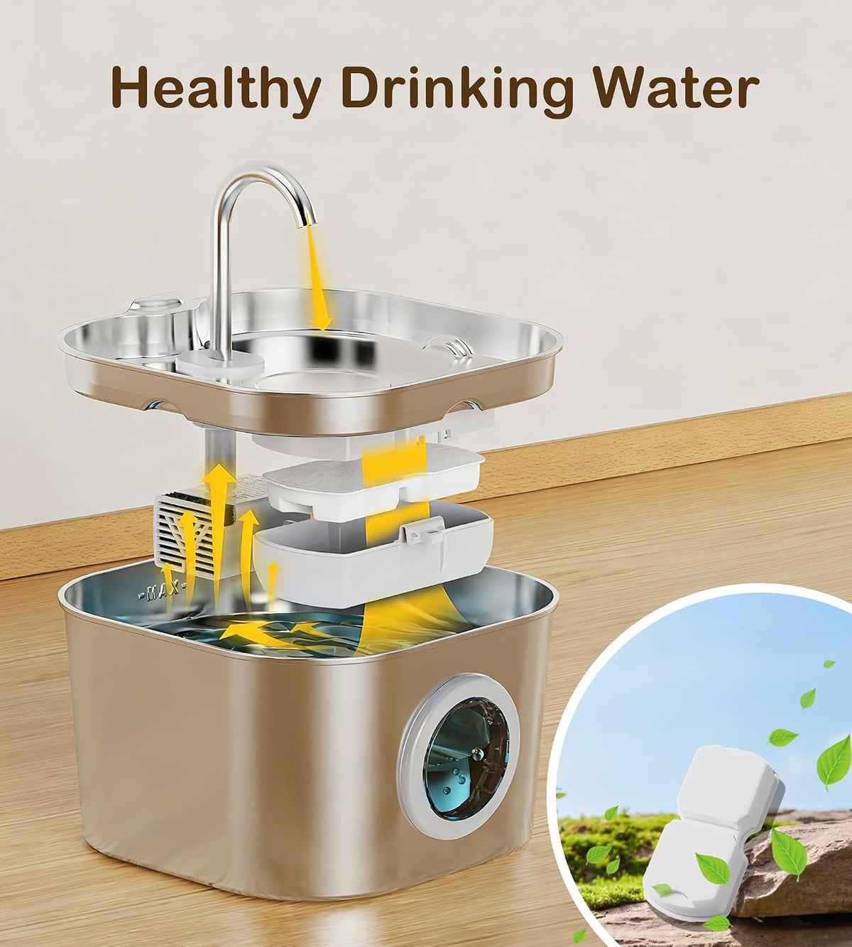 HOOISE Reemplazo del filtro de fuente de agua para gatos: 20 paquet...